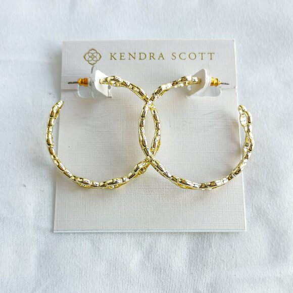 Kendra Scott Abbie Gold Hoop Earrings - Picture 1 of 3